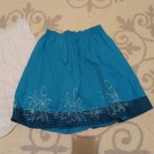 Cute aqua mini summer skirt.